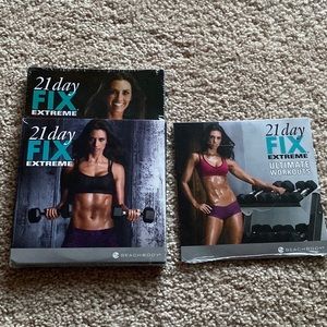 Sealed 21 day fix extreme dvd and booklet plus ultimate workouts